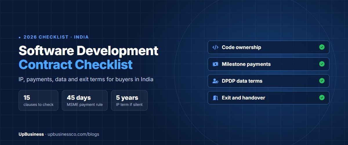 Software Development Contract Checklist for India: IP, Payment and Exit Terms