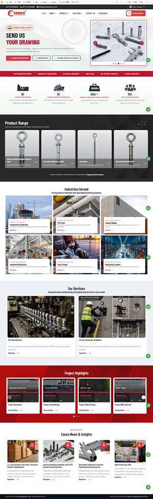 Canco Fasteners Website Development
